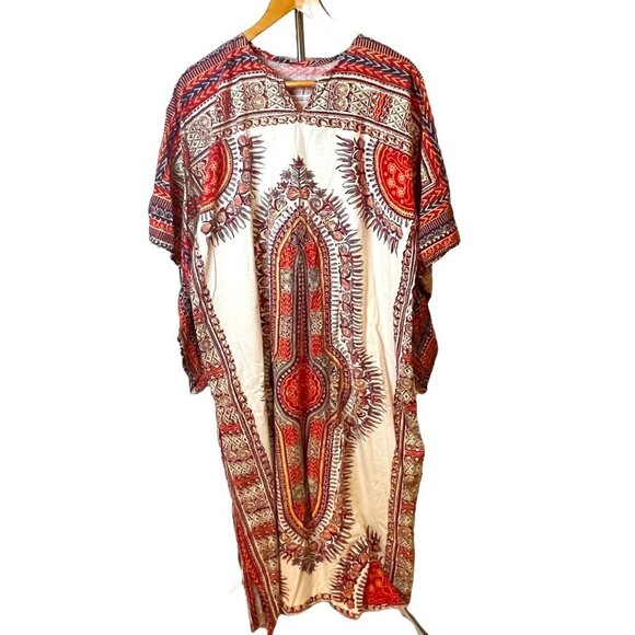 Handmade Colorful Flowing Long Asymmetrical Sleeve Kaftan - Picture 1 of 10